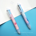 AndStal mignon dessin animé chat multifonctionnel Pen Ink Stydpoint Ballpoint 6 in 1 Ballpoint Pen pour les fournitures scolaires